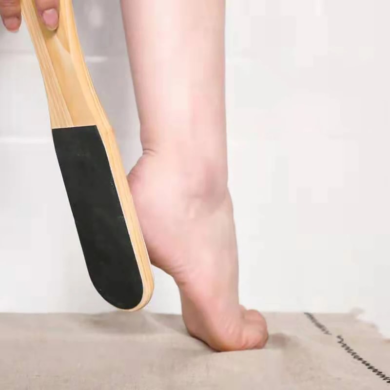 Double-Sided Foot File & Pedicure Tool – Callus Remover with Wooden Handle for Feet Care, Dead Skin & Foot Scrubber