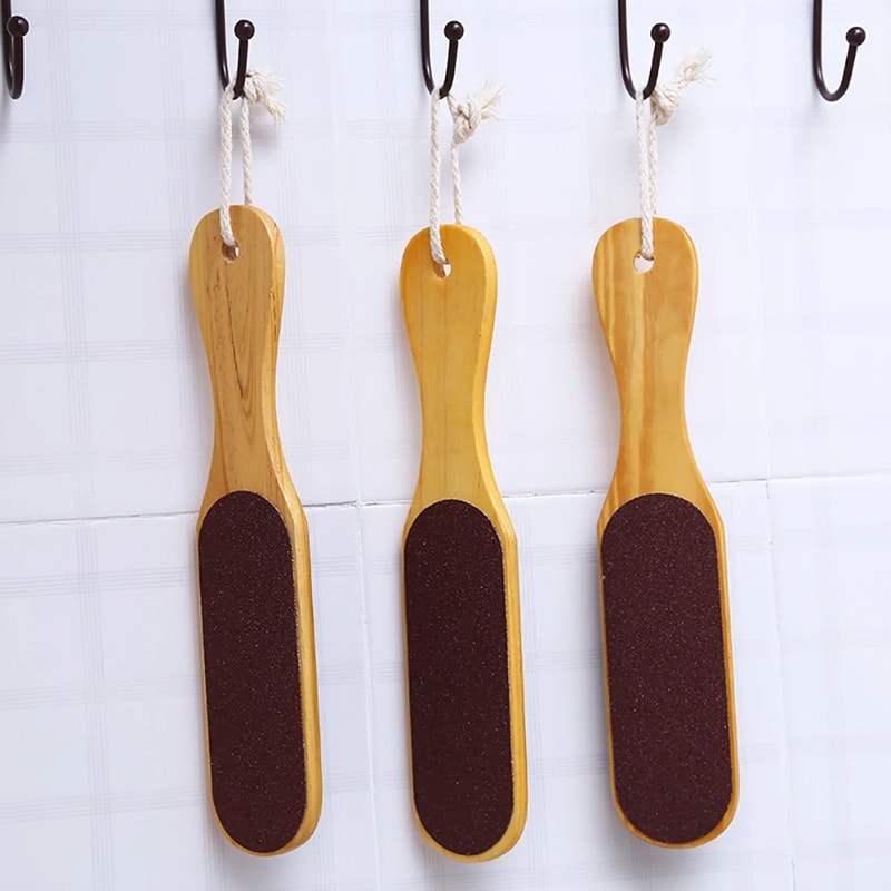 Double-Sided Foot File & Pedicure Tool – Callus Remover with Wooden Handle for Feet Care, Dead Skin & Foot Scrubber