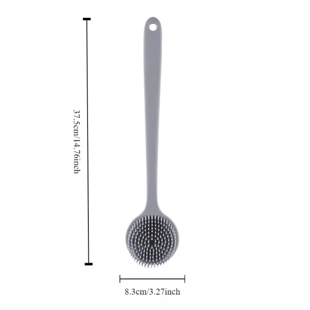 DoubleSided Silicone Back Scrubber With Long Handle Shower Massage And Exfoliating Body Bath Brush 5