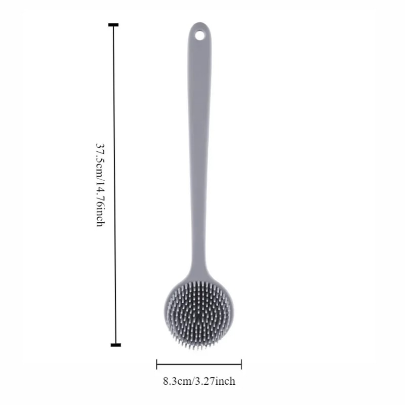 DoubleSided Silicone Back Scrubber With Long Handle Shower Massage And Exfoliating Body Bath Brush 5