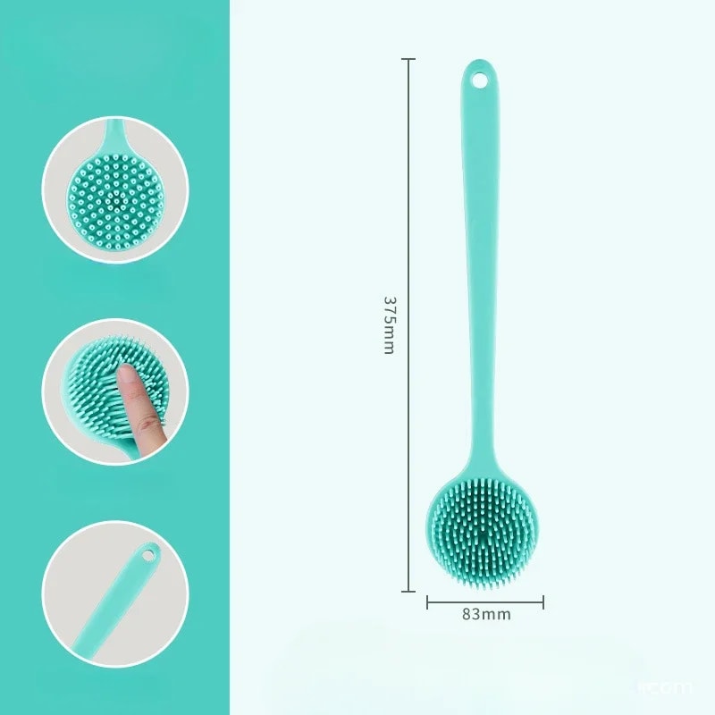 DoubleSided Silicone Back Scrubber With Long Handle Shower Massage And Exfoliating Body Bath Brush 8