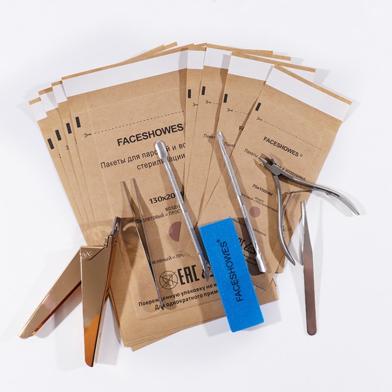 Nail Sterilizer Bags for Manicure – Disposable Nail Art Sterilization & Disinfection Tool, Kraft Bag for Clean and Safe