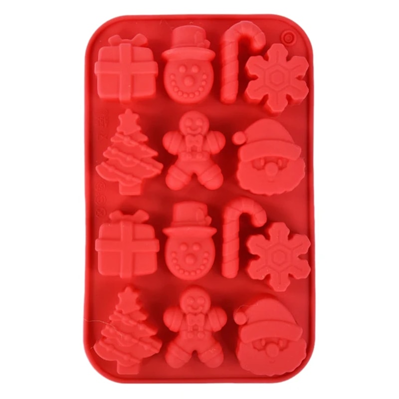 Silicone Christmas Chocolate Molds – Snowflake, Xmas Tree, Gingerbread Man, Candy, Cookie Moulds for DIY Baking and New