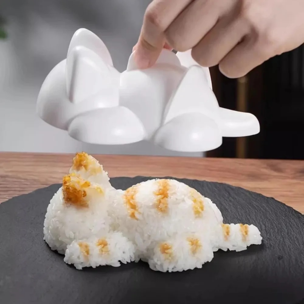 Cute Onigiri Molds - Cat Animal Shape Sushi Rice & Mashed Potato Molds for Kids, Pumpkin Mash Baking Gadgets