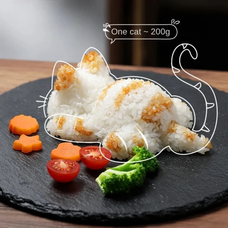 Cute Onigiri Molds - Cat Animal Shape Sushi Rice & Mashed Potato Molds for Kids, Pumpkin Mash Baking Gadgets