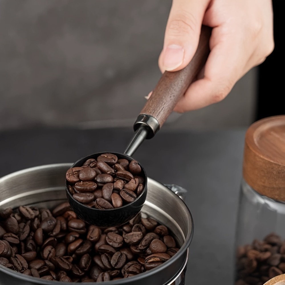 Walnut Wood Coffee Scoop Premium Stainless Steel Long Handle Measuring Spoon For Coffee Tablespoon 0