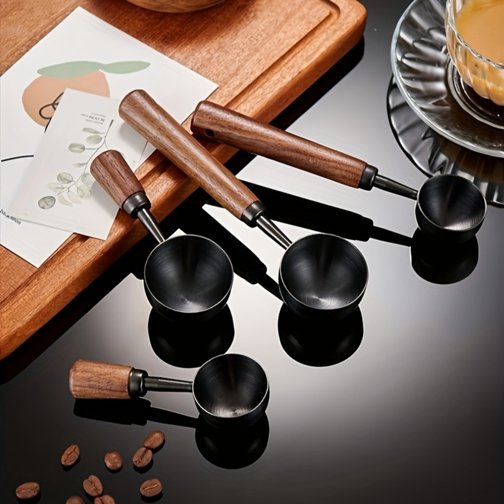 Walnut Wood Coffee Scoop Premium Stainless Steel Long Handle Measuring Spoon For Coffee Tablespoon 2
