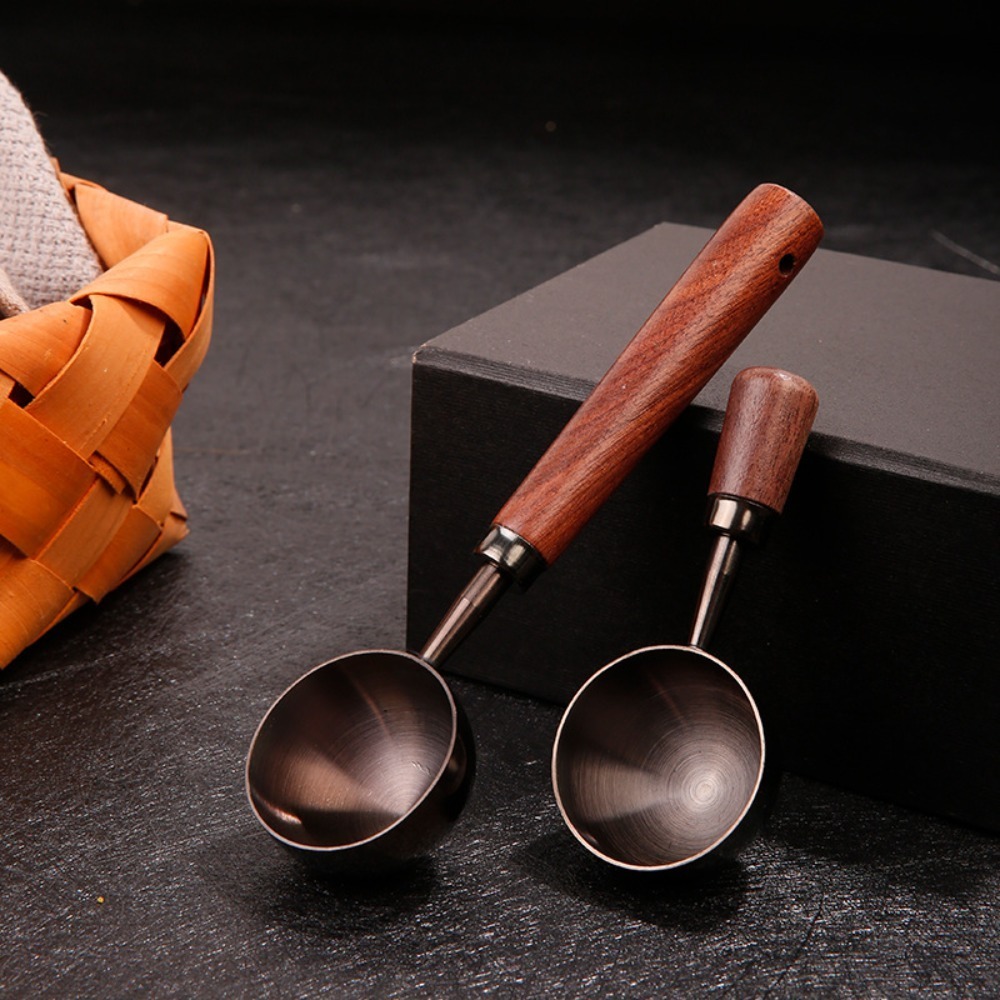 Walnut Wood Coffee Scoop Premium Stainless Steel Long Handle Measuring Spoon For Coffee Tablespoon 3
