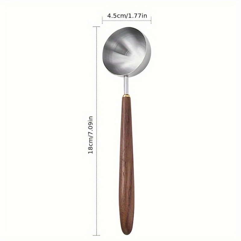 Walnut Wood Coffee Scoop Premium Stainless Steel Long Handle Measuring Spoon For Coffee Tablespoon 6