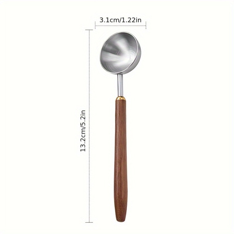 Walnut Wood Coffee Scoop Premium Stainless Steel Long Handle Measuring Spoon For Coffee Tablespoon 5