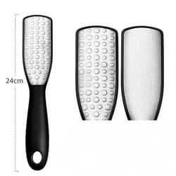 stainless steel dual-sided foot file for callus removal and pedicure scrubbing tool