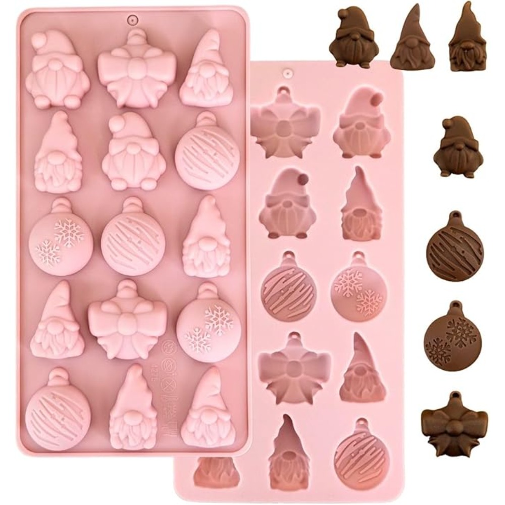 Christmas Silicone Mold Cake Chocolate Candy Maker – Snowflake, Tree, Santa & Snowman Shapes for DIY Baking