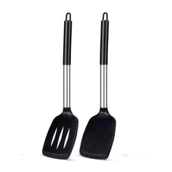 heat resistant silicone spatula set - non-scratch kitchen utensils for baking, frying, and cooking
