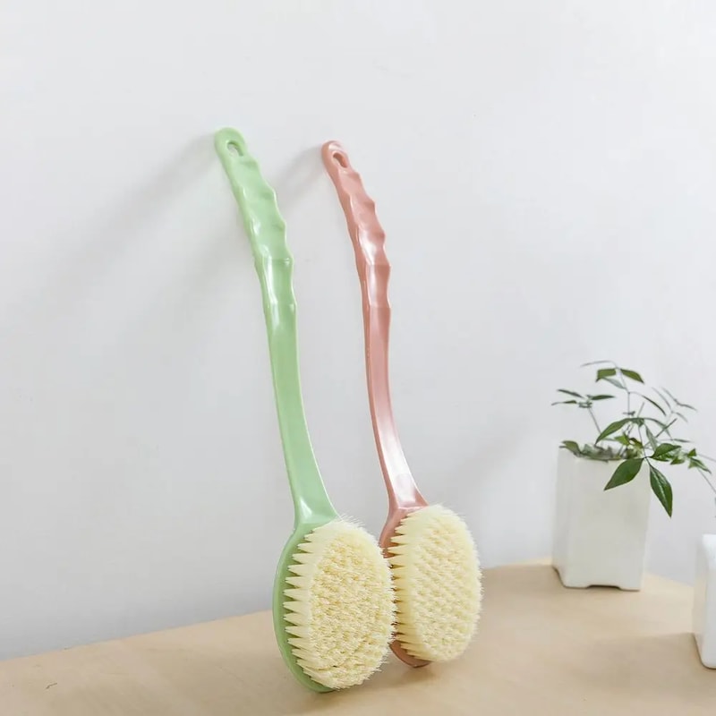 Long Handle Body Scrub Brush – Exfoliating Bath Brush for Soft Skin
