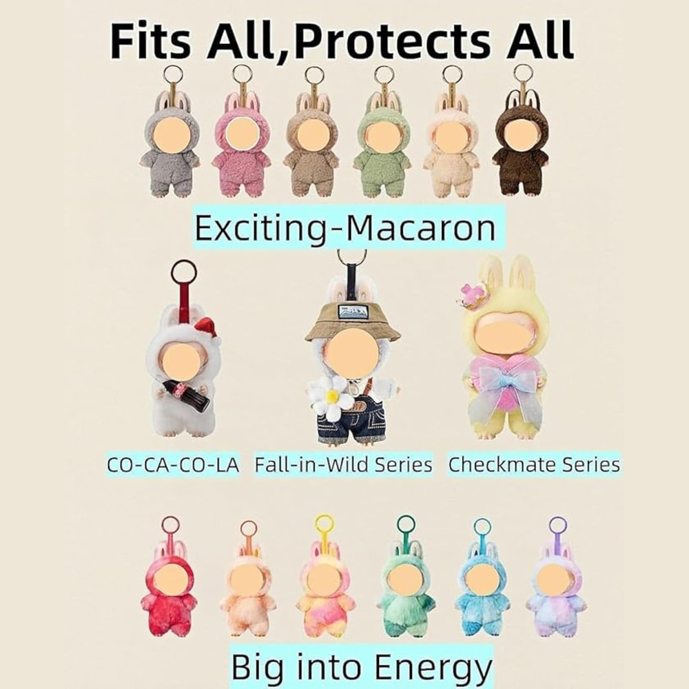 Protective Case For Labubu PVC Storage Box With Keychain Dustproof Scratchresistant Collector Dis 4