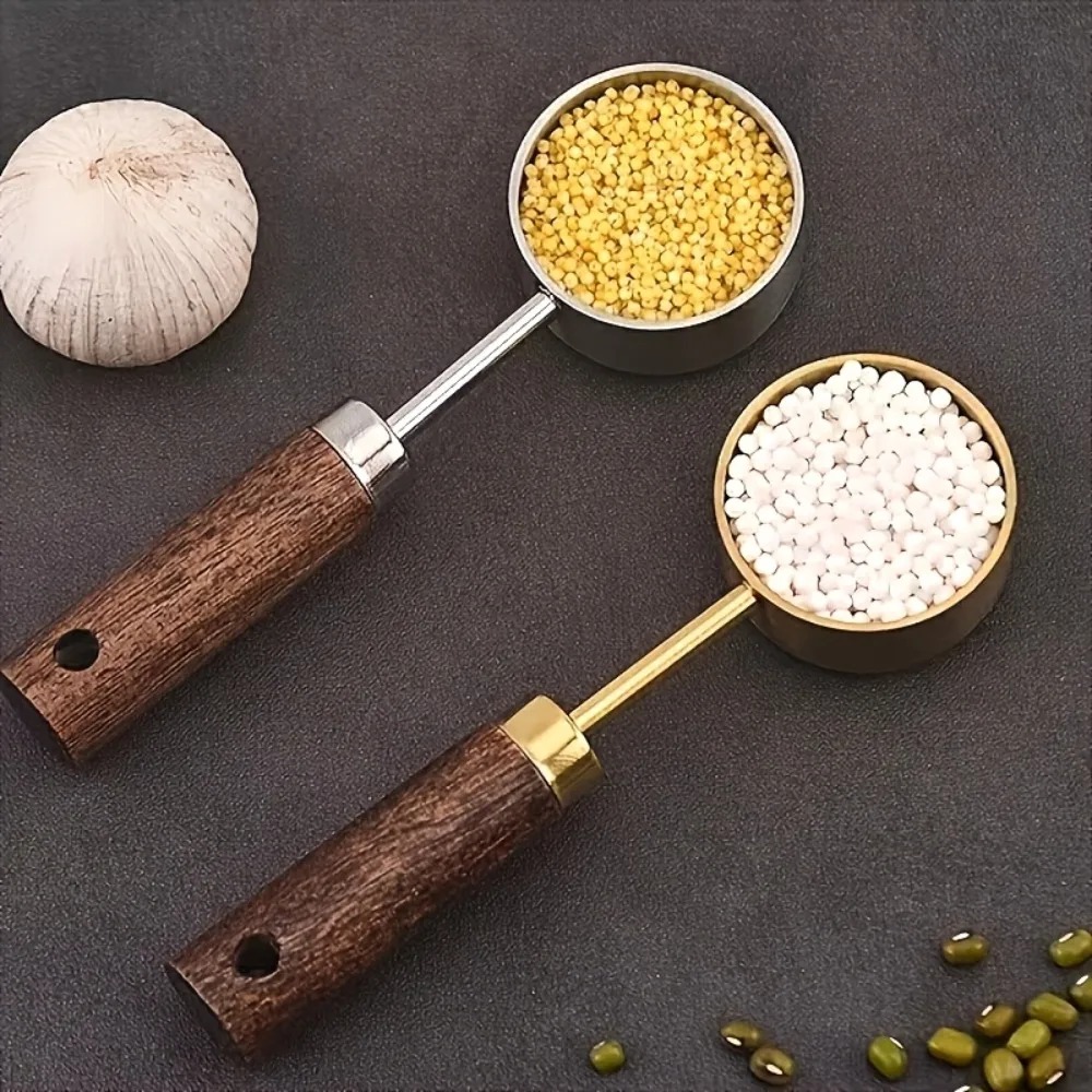 Wooden Coffee Scoop With Stainless Steel Long Handle Perfect Measuring Spoon For Coffee Kitchen C 1