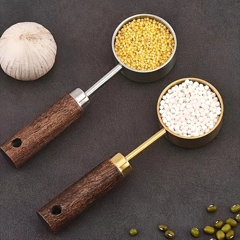 Wooden Coffee Scoop With Stainless Steel Long Handle Perfect Measuring Spoon For Coffee Kitchen C 1
