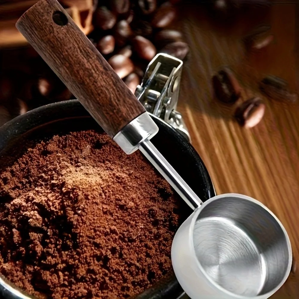 Wooden Coffee Scoop With Stainless Steel Long Handle Perfect Measuring Spoon For Coffee Kitchen C 2