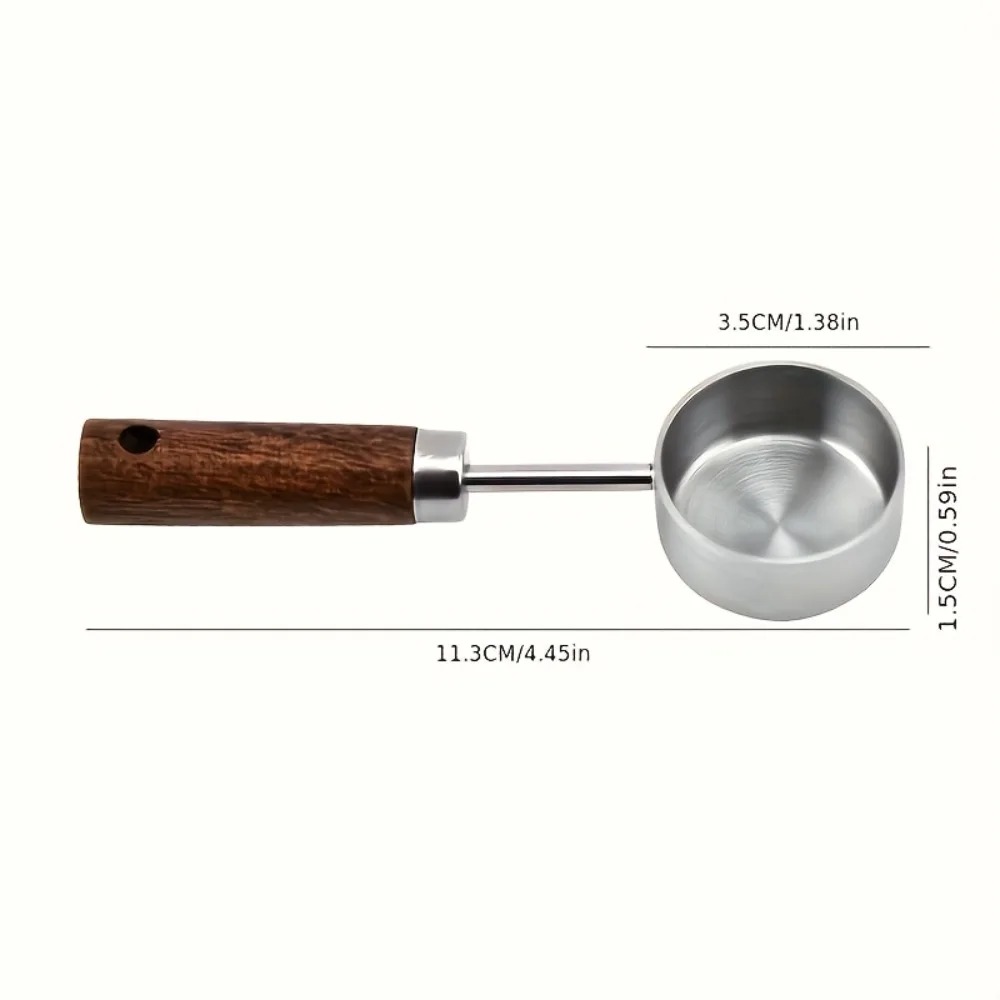 Wooden Coffee Scoop With Stainless Steel Long Handle Perfect Measuring Spoon For Coffee Kitchen C 5