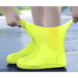 pair waterproof latex shoe covers – reusable, non-slip rain boot protectors for unisex walking shoes