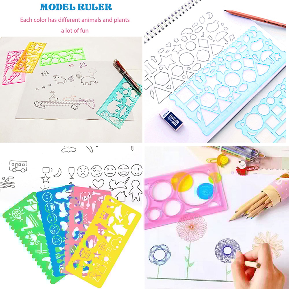 Geometry Spirograph Drawing Stencil Set Creative Art Craft Template For Kids And Adults Perfect Ed 4