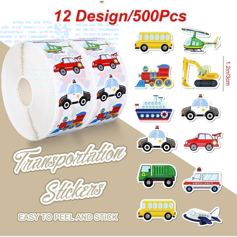 Easykart Construction Truck Stickers for Kids, Teens & Vehicles – Fun Roll for Cars, Homes & More