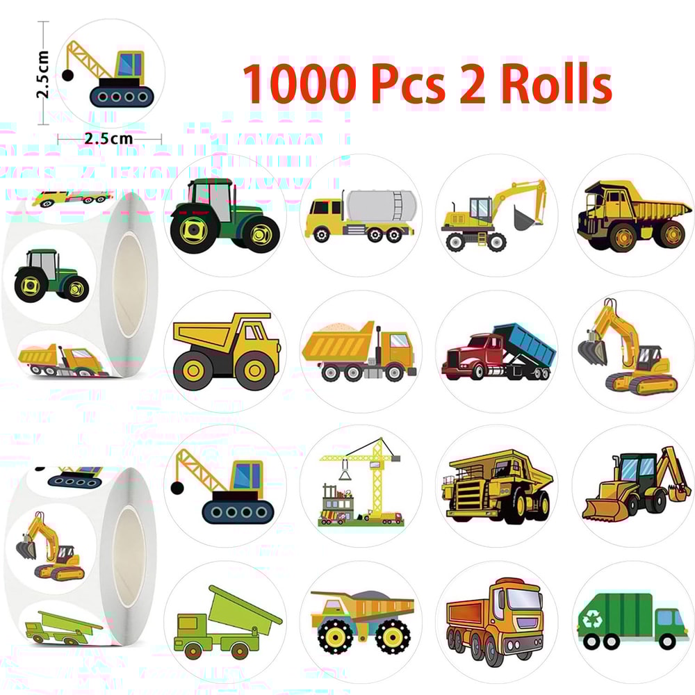 Easykart Construction Truck Stickers for Kids, Teens & Vehicles – Fun Roll for Cars, Homes & More