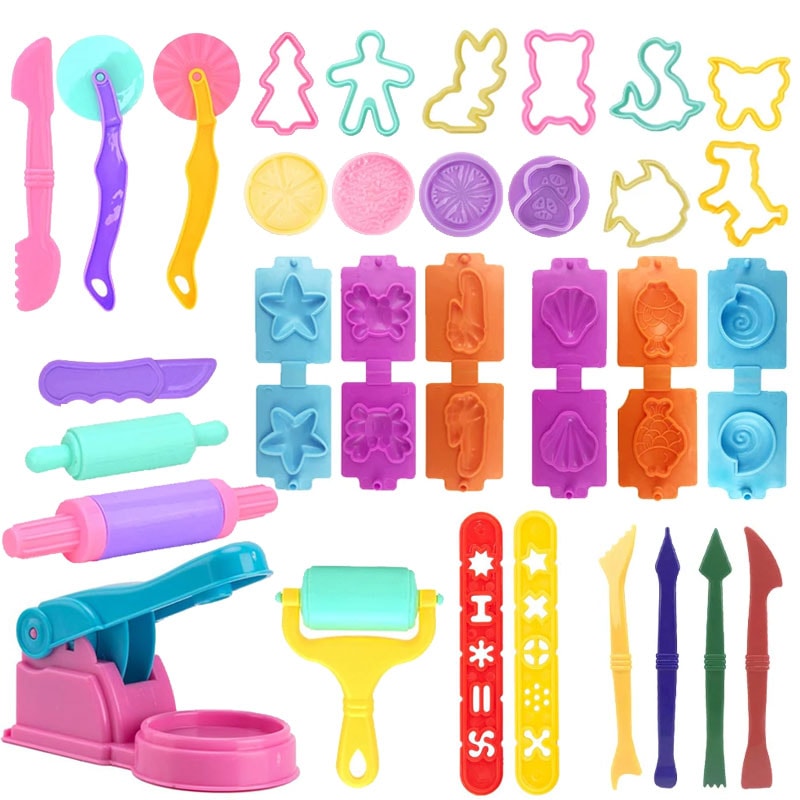 Play Dough Accessories Set For Kids Molds Cutters Rolling Pins Clay Tools 0