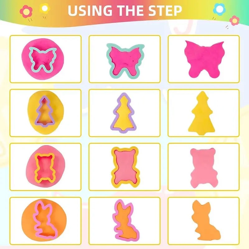 Play Dough Accessories Set For Kids Molds Cutters Rolling Pins Clay Tools 4