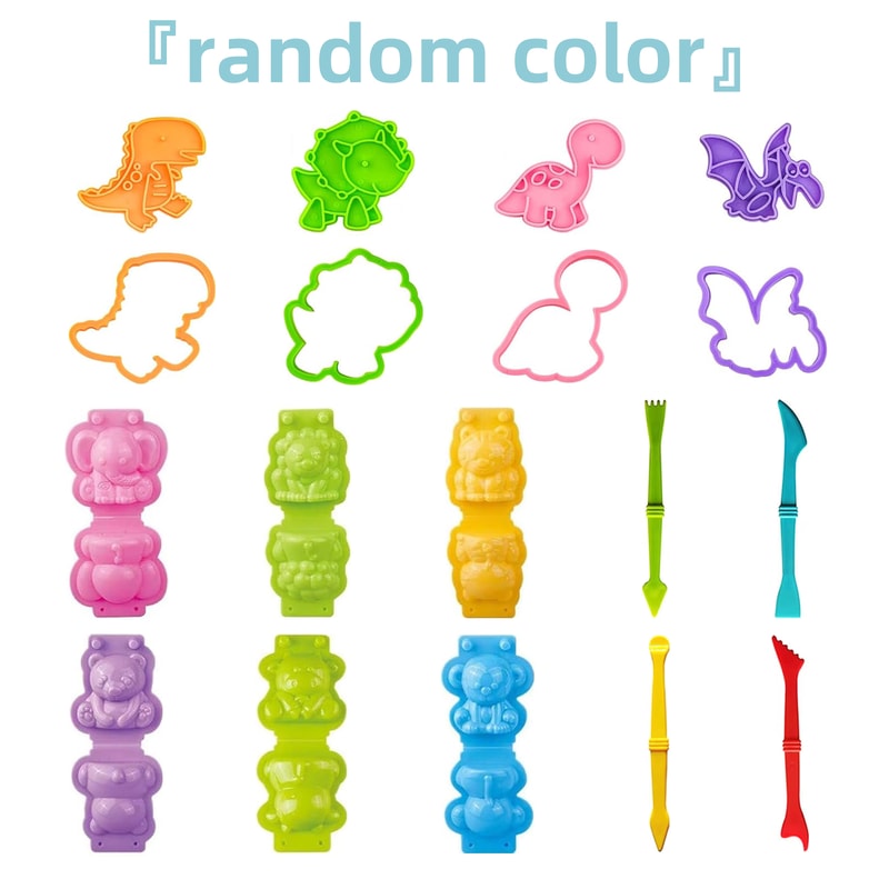 Play Dough Molds Kit For Kids Lion Monkey Dinosaur Plasticine Moulds For Creative DIY Clay Play 5