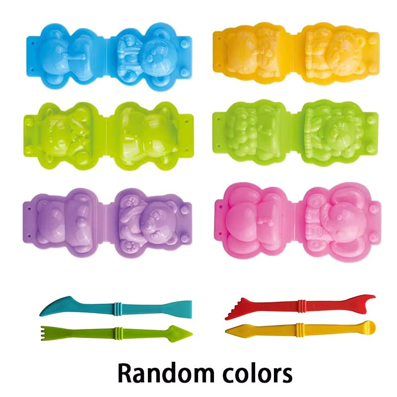 Play Dough Molds Kit For Kids Lion Monkey Dinosaur Plasticine Moulds For Creative DIY Clay Play 7