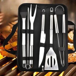stainless steel bbq tool set with portable storage bag – ultimate outdoor barbecue set for grilling enthusiasts