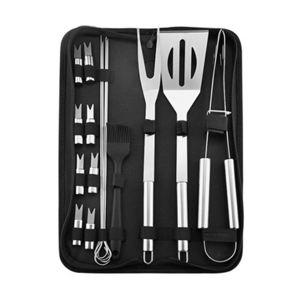 Stainless Steel BBQ Tool Set With Portable Storage Bag Ultimate Outdoor Barbecue Set For Grilling 6