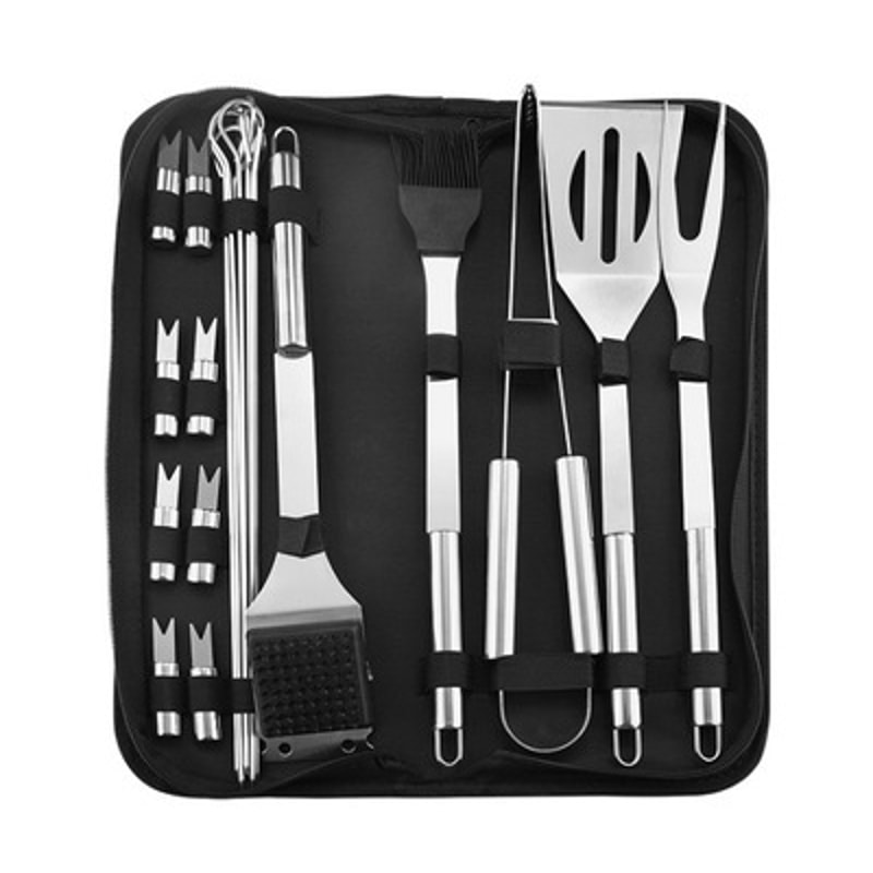 Stainless Steel BBQ Tool Set With Portable Storage Bag Ultimate Outdoor Barbecue Set For Grilling 7