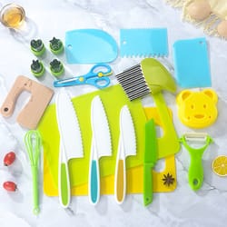 plastic knife set for kids - safe fruit & vegetable cutting toy knife set