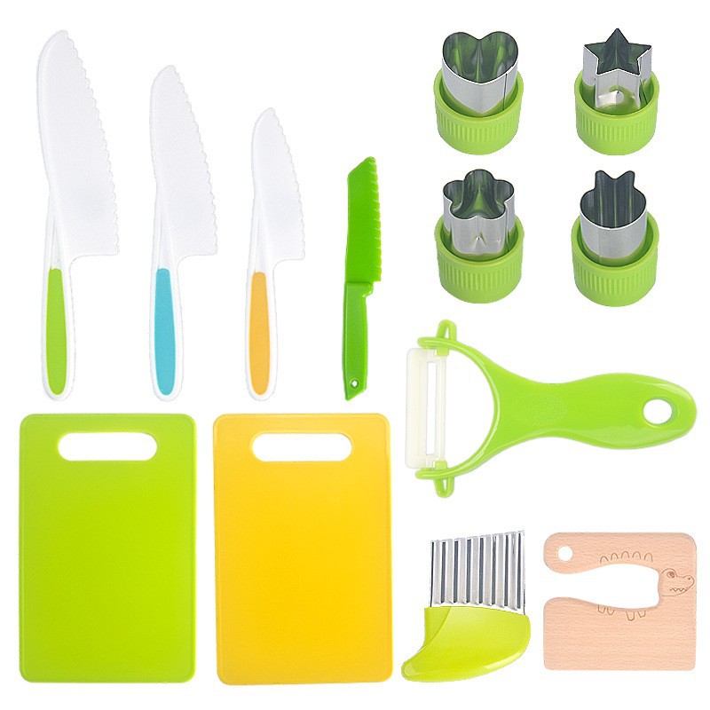 Plastic Knife Set for Kids - Safe Fruit & Vegetable Cutting Toy Knife Set