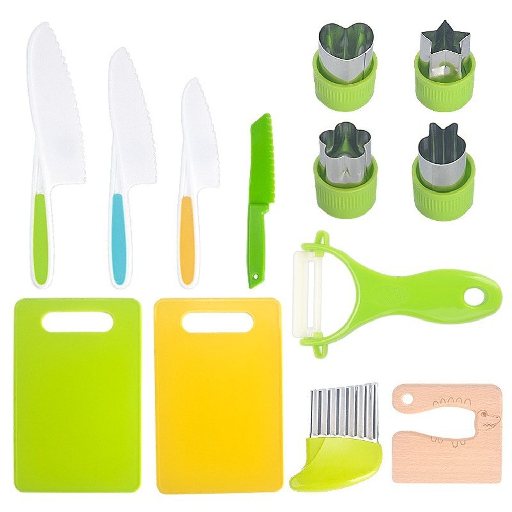 Plastic Knife Set for Kids - Safe Fruit & Vegetable Cutting Toy Knife Set