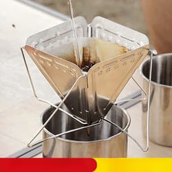 stainless steel coffee drip rack – portable, foldable outdoor camping filter for coffee lovers