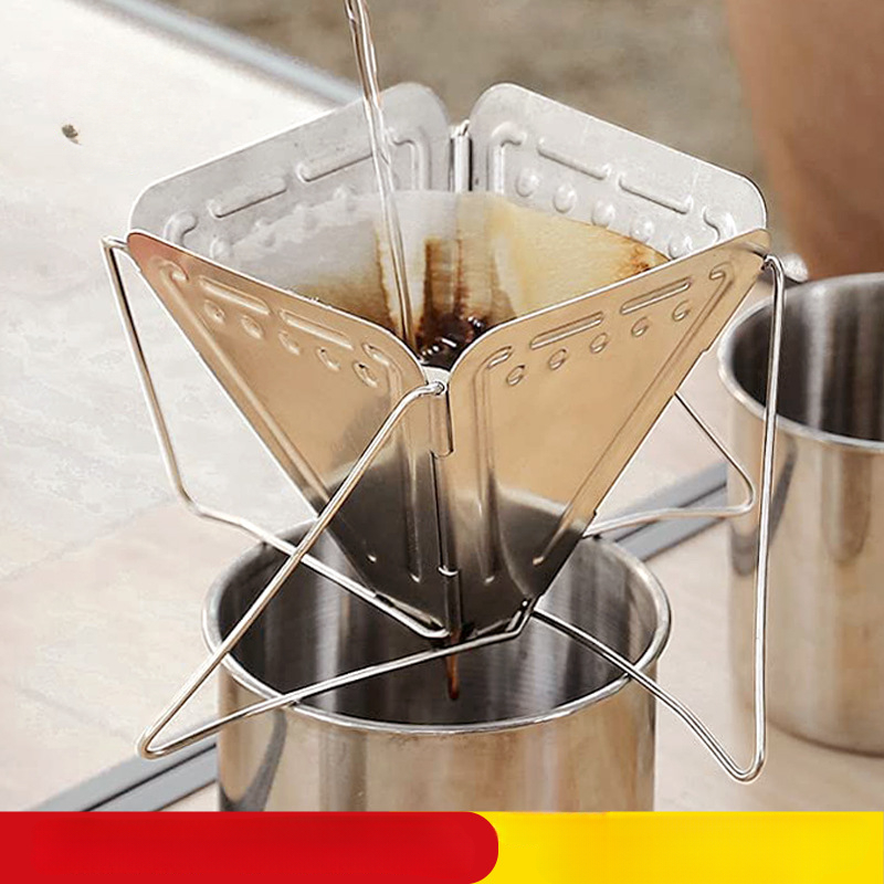 Stainless Steel Coffee Drip Rack – Portable, Foldable Outdoor Camping Filter for Coffee Lovers