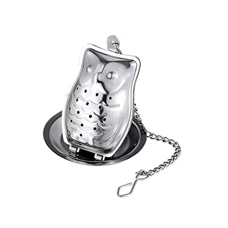 Creative Owl Shaped Stainless Steel Tea Filter with Chain – Bird and Duck Tea Strainer for Small Teapot