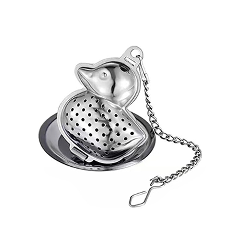 Creative Owl Shaped Stainless Steel Tea Filter with Chain – Bird and Duck Tea Strainer for Small Teapot