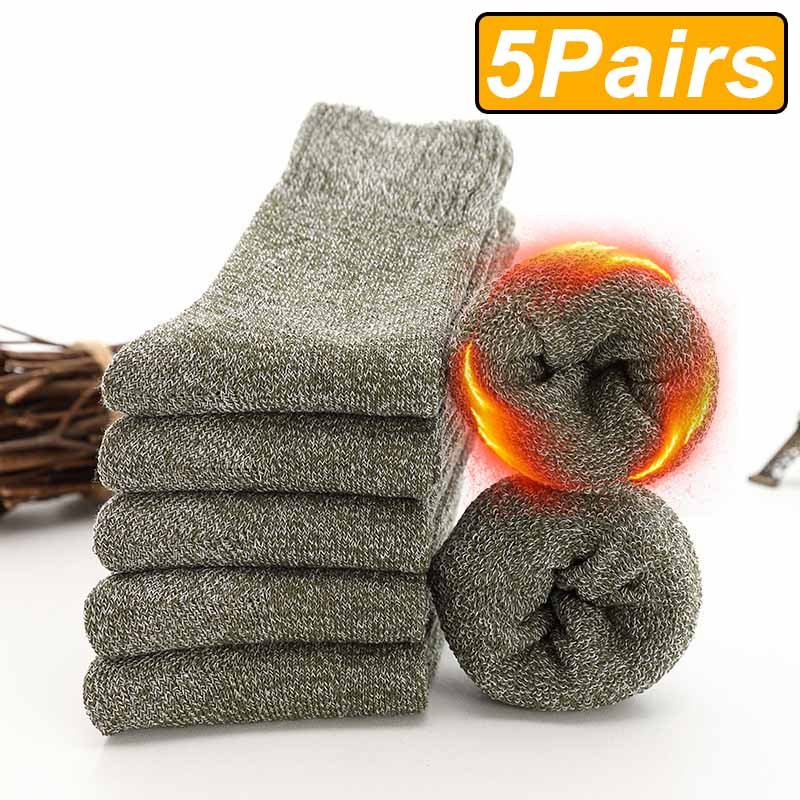 Thick Winter Socks For Men Women Solid Socks For Cold Snow Super Thick Terry Warm Socks 8
