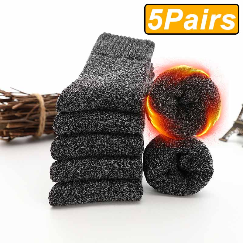 Thick Winter Socks For Men Women Solid Socks For Cold Snow Super Thick Terry Warm Socks 10