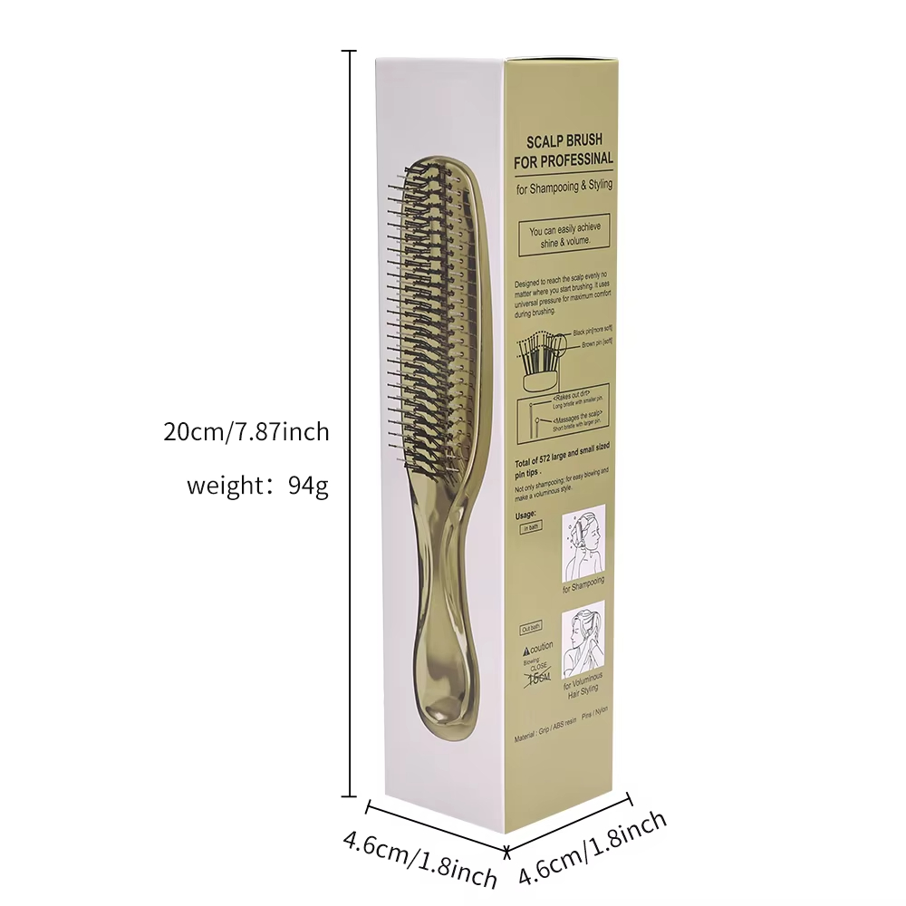 Japanese Premium Scalp Massager & Detangling Brush - Rose Gold Hair Cleaning Comb