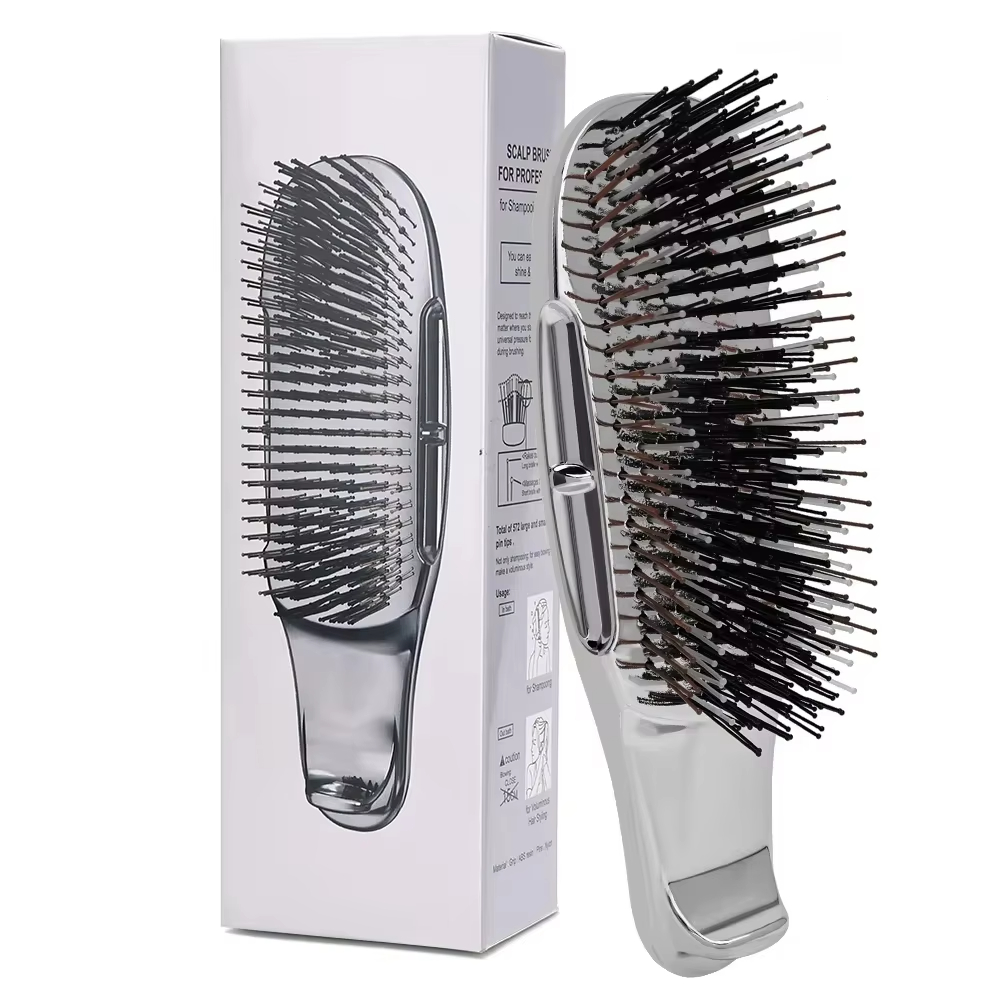 Japanese Premium Scalp Massager & Detangling Brush - Rose Gold Hair Cleaning Comb