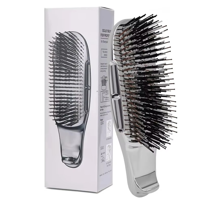 Japanese Premium Scalp Massager & Detangling Brush - Rose Gold Hair Cleaning Comb