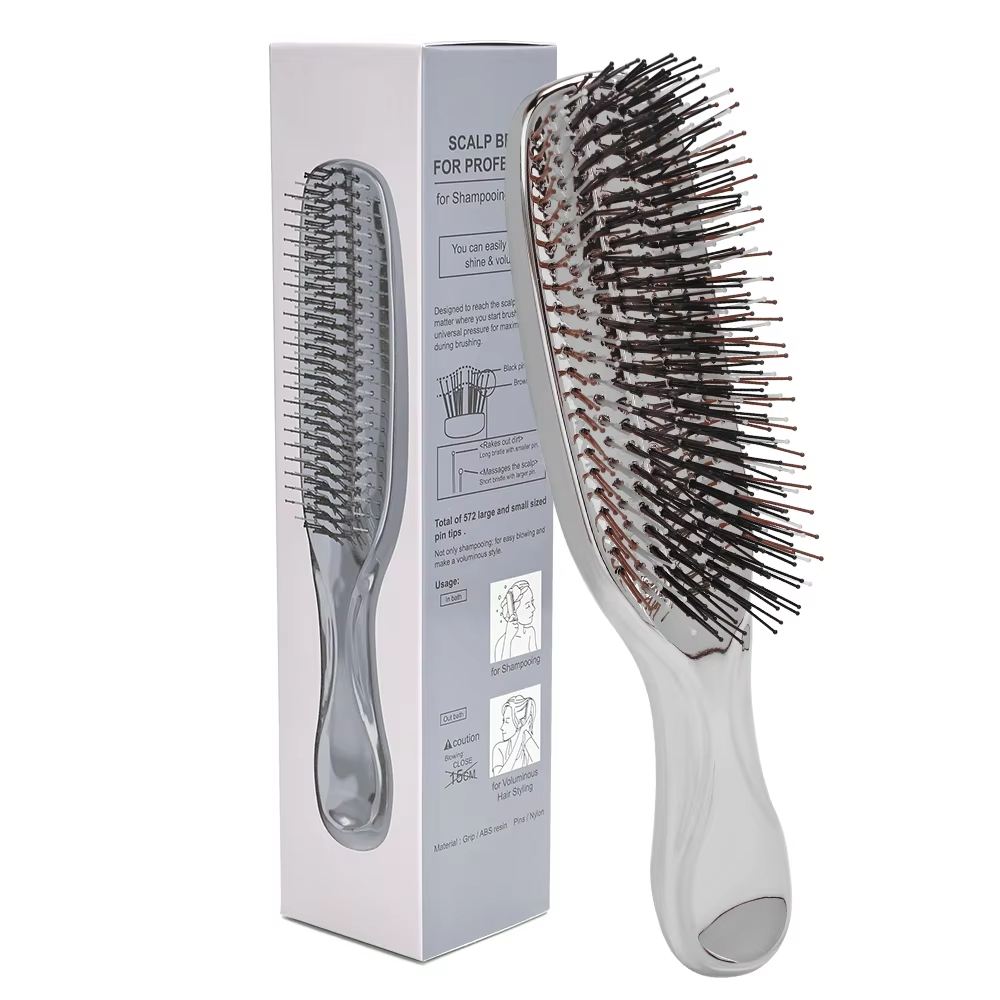 Japanese Premium Scalp Massager & Detangling Brush - Rose Gold Hair Cleaning Comb