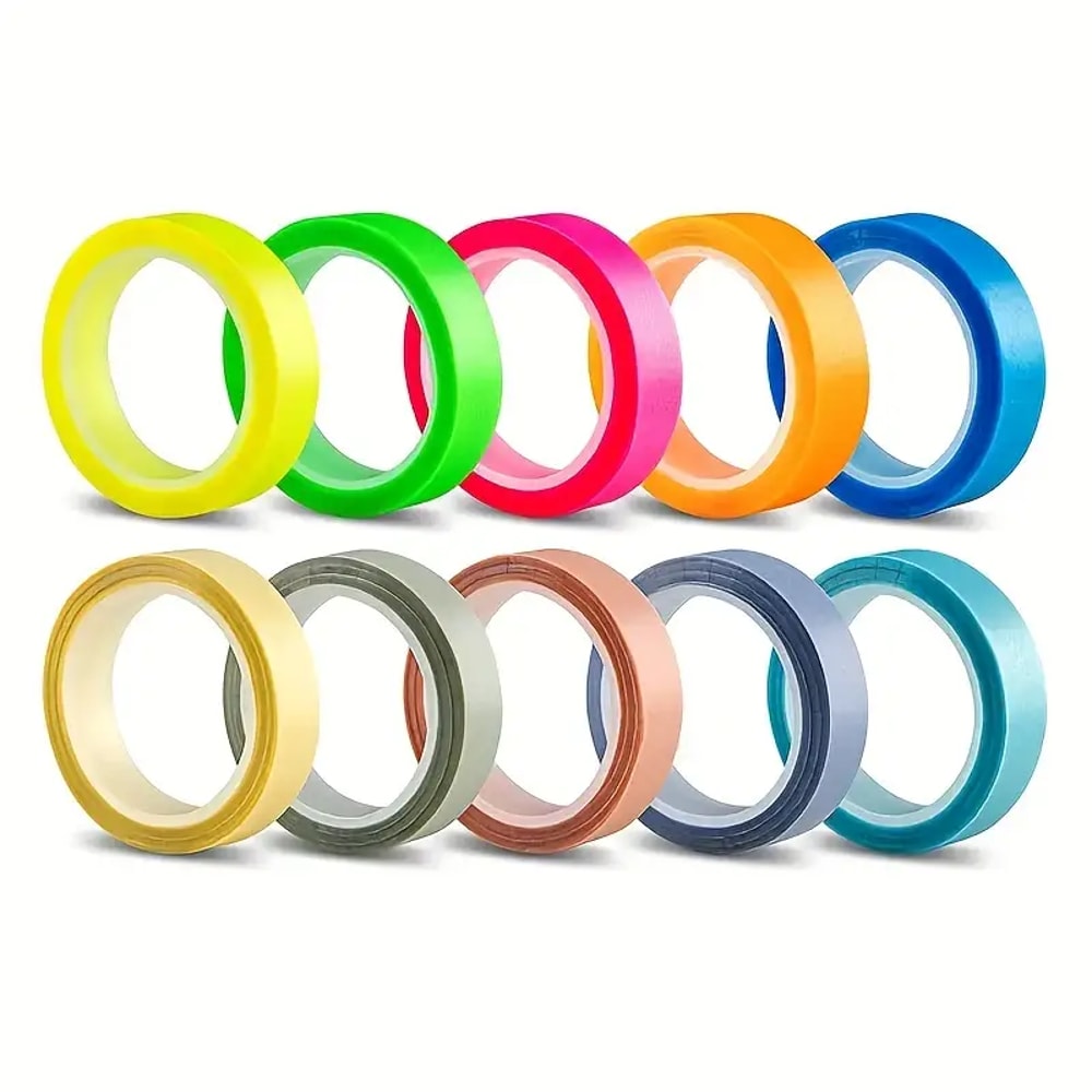 Roll Fluorescent Index Tabs - Transparent Sticky Notes for School & Office