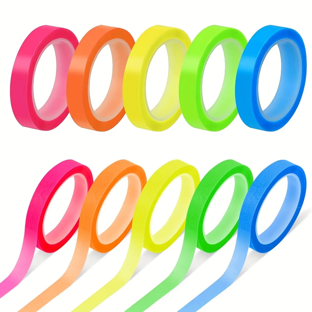 Roll Fluorescent Index Tabs - Transparent Sticky Notes for School & Office