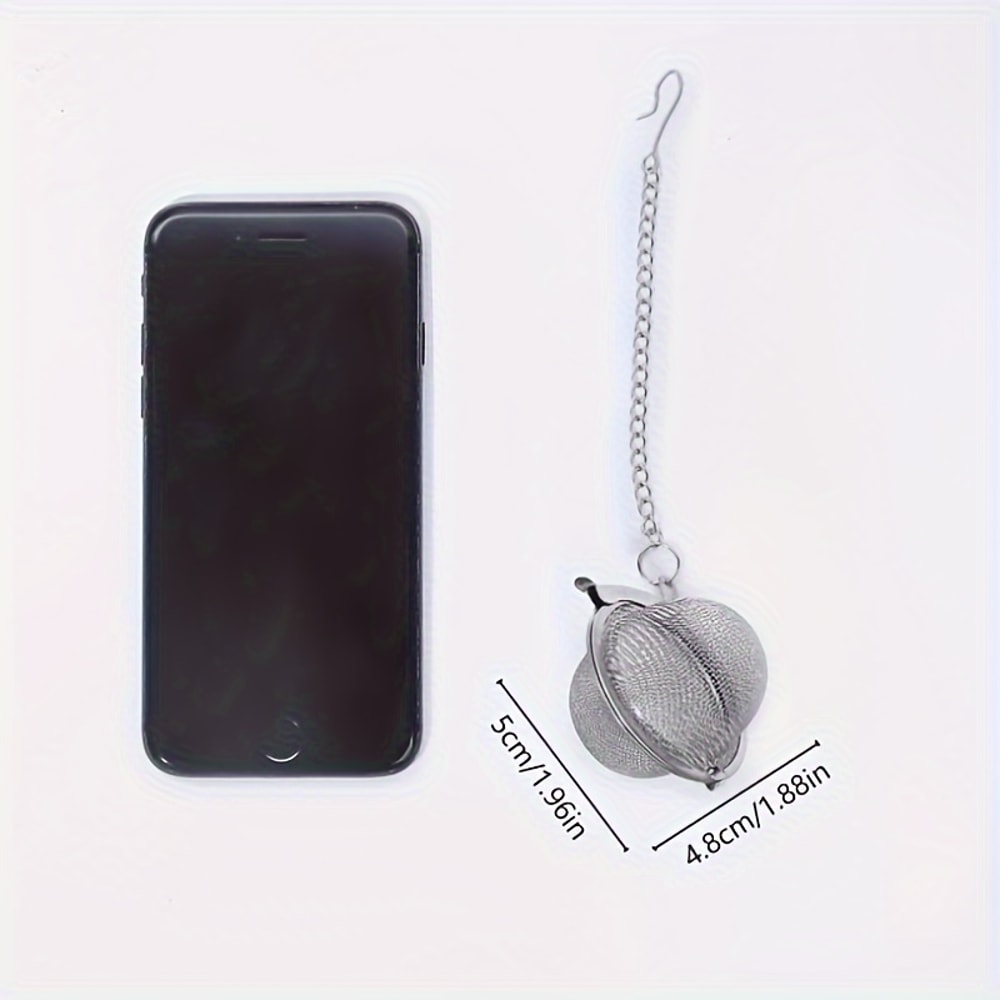 Stainless Steel Tea & Soup Filter Ball with Extension Chain Hook - Flavored Tea Strainer
